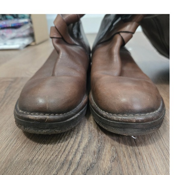 Alberto‎ Fermani Womens 8 Brown Leather Calf Riding Boots Buckle Accent Casual - Picture 3 of 9